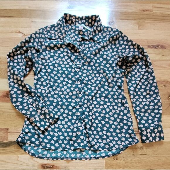 🍎🍁 DownEast Apple Print Button-up Small 🍂🍏 - Picture 1 of 5
